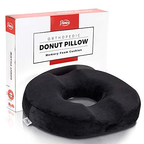 Donut Pillow Hemorrhoid Cushion - Premium Quality Tailbone Pain Relief Doughnut Pillow - Super Comfort Round Ring Butt Cushion Helps Ease Post Natal, Prostate, Post Surgery and Back Pain