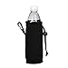 E - Living 500ML (16.9 OZ) Collapsible Neoprene Water Bottle Drawstring Cooler/Coolie/Cover/Insulator/Holder/Huggie/Sleeve - 2 Pack (13 Colors) (Black)