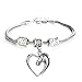 Luvalti Heart Pendant Bracelet Horse Heart Jewelry - Family and Friends Jewelry Gift - 10’’