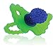 RaZbaby Soft Silicone Infant & Baby 3M+ Teether Toy Berrybumps Textured Teething Relief Pacifier - Soothes Sore Gums - Hands-Free & Easy-to-Hold Fruit-Shaped RaZberry Design, BPA Free – Blue