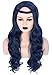 Topcosplay Women Wigs Dark Blue Wave Long with Braid Halloween Costumes Cosplay Wigs
