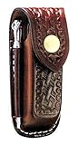 Victorinox Zermatt Leather Pouches Medium with steel Swiss Army Knife Pouches Brown