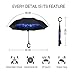 MRTLLOA Double Layer Inverted Umbrella with C-Shaped Handle, Anti-UV Waterproof Windproof Straight Umbrella for Car Rain Outdoor Use(Blue flowers)