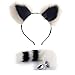 Plush Funny Cat Ears Headband and Fox Tail Plug Toys Women Cosplay Costume Accessories