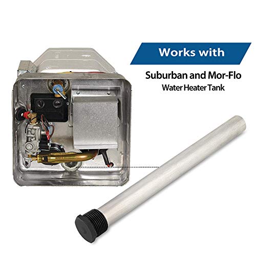 Magnesium Anode Rod for RV Water Heater, Isingo RV Anode Rod for Suburban and Mor-Flo Water Heaters Tank - 3/4"NPT Threads 9.25 Length (2 Packï¼ŒTeflon Tape included)