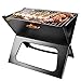 TeqHome Foldable Charcoal Grill, Portable BBQ Barbecue Grill Lightweight Simple Grill for Outdoor Cooking Camping Hiking Picnics Garden Travel