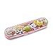 PORORO Stainless Steel Spoon, Fork, Chopsticks Hardcase Set- Pink