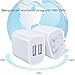 Frerush 3 Pack 2A 5V Universal Color Dual USB Port AC/DC Wall Travel Home Charger Power Adapter Plug for HTC, LG, Galaxy S Series, Note Series，Android Phone, iPhone 7 6s 6 Plus, iPad Air, Mini