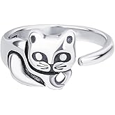 OIDIMS Lovely Pet Little Cat Ring for Women Cute Kitten Open Adjustable Dainty Animal Wrap Stacking Statement Rings Birthday Xmas Student Graduation Gift for Kitty Cats Lover Niece Daughter