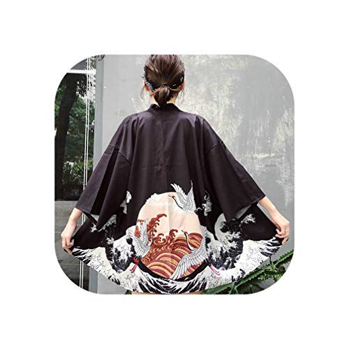 Kimonos Woman Japanese Kimono Cardigan Cosplay Shirt Blouse for Women Japanese Yukata Beach Kimono Q721,1,One Size