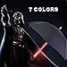 Black Fabric LED Lightsaber Umbrella Flashlight in The Easy Grip Handle Golf Umbrellas with 7 Colors Sword Light up Changing on The Shaft Built in Torch at Bottom