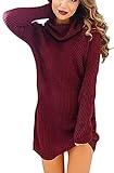Sorrica Women's Casual Long Sleeve Knitted Sweater Stretch Turtle Neck Jumper