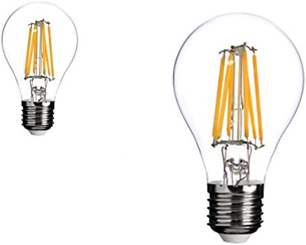 ONDENN LED Filament Lamp A60 E27 6W 600LM 2700K Warm White 120V Dimmable Replacement for 80Watt Classic Light Bulb Pack of Two