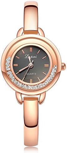 Lvpai Ladies Bangle Bracelet Watch for Casual Wear or Dressy Designed Black Face Analog Quartz P121-1