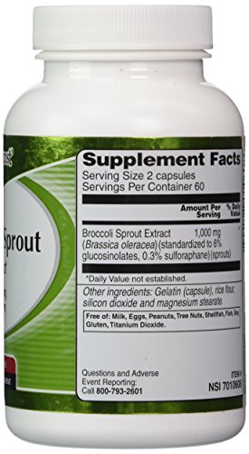 Vitacost Broccoli Sprout Extract -- 1,000 mg per serving - 120 Capsules - Thumbnail 3
