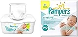 Pampers Baby Wipes Tub, Sensitive - 64 Wipes/Tub (1Tub/3Refills/256 Count, Sensitive)