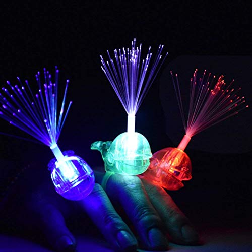 Polymer 10pcs LED Whale Optical Fiber Finger Lights Kids Luminous Toy Led Lamp Flash Colorful Optical Fiber Toy for Kids (Random Color) - Thumbnail 3