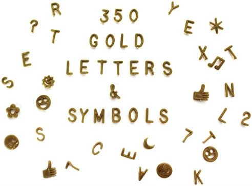 3/4" Extra Letter Set for Felt Letter Board! | Divine Kinetics | 350 Piece Set with Letters, Numbers, Symbols &amp; Emojis for All Changeable Felt Letter Boards | Letter Board Letters | (Gold)