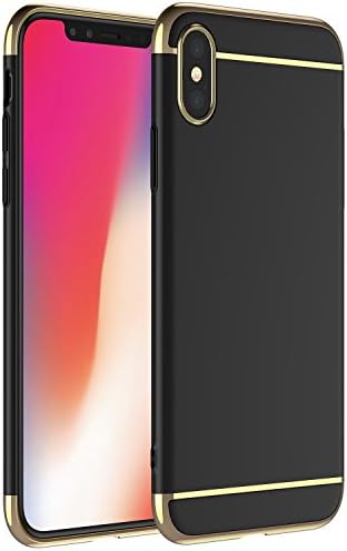 Maximall – iPhone X Case ✅ Designer Thinnest Woman/Man Light Best Slim Protective Cool Apple Iphone 10 black cover case (Black)