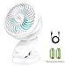 Stroller Fan Clip On Desk Fan 4400mAh Rechargeable Battery Operated USB Portable Personal Fan for Baby Stroller,Office,Home,Travel,Camping(White)