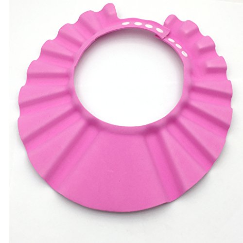 YETOOME Baby Bath Visor and Shower Cap - Safe Shampoo Shower Bathing Protection Bath Cap Soft Adjustable Visor Hat for Children Toddler Baby Kids (Pink)