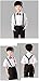 ESUPPORT Kids Y-Style Adjustable Elastic Sturdy Metal Clips PU Leather suspender Black
