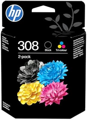 308 Negro y Tricolor, Pack de 2 Cartuchos de Tinta Originales