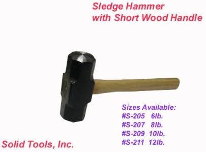 10 Lb. Sledge Hammer with 16" Short Wood Handle