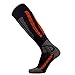 Pure Athlete Ski Socks Warm Merino Wool - Best Lightweight Thin Ski Snowboard Sock Women Men (1 Pair - Orange/Black, Small-Medium)