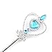 Kids Girl Queen Princess Cosplay Party Crown, Wand, Gloves Halloween Props Accessories Supplies, Light Blue