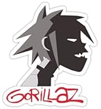 Gorillaz Tee (Size W8.2 x H9.1 Centimeter) Car Motorcycle Bicycle Skateboard Laptop Luggage Vinyl Sticker Graffiti Decal Bumper Sticker By August999