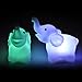Goodtrade8 7-Color LED Light Changing Elephants Night Lamps, Pack of 2, White