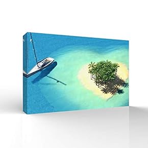 Canvas Wall Art for Living Room,Bedroom Home Artwork Paintings Heart-Shaped Island Ready to Hang - 12x18 inches