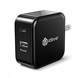 [USB C & SmartID]iClever BoostCube 30W Dual USB Wall Charger for Nexus 6P/5X, LG G5, Moto Z, iPhone 7/6S/6, iPad and More