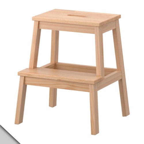 BEKVAM Home Indoor Solidwood Step Stool, Beech