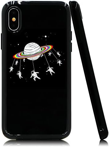 Lartin Astronauts Merry-Go-Round Planet Space Soft Flexible Jellybean Gel TPU Case for iPhone XS & iPhone X