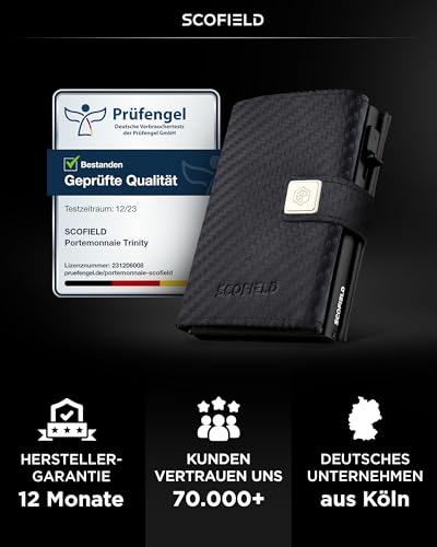 SF SCOFIELD Men's Wallet for 11-12 Cards RFID Protection Wallet Wallets for Men Smart Wallet Credit Card Holder Slim Wallet Card Holder Small
