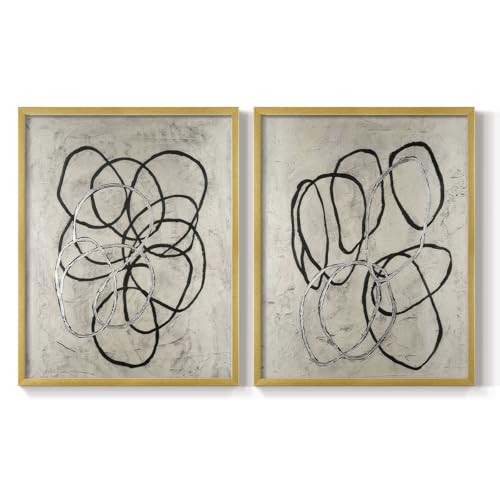 Renditions Gallery Set of 2 Peel & Stick Framed Prints, Geometric Abstract Wall…