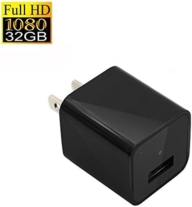 Mofek USB Wall Charger Mini Camera HD 1080P Adapter Wall Camera Charger with 32GB Internal Memory