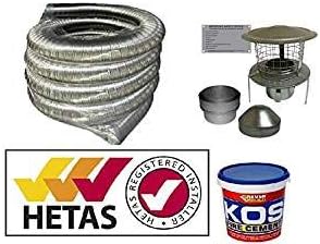 7m Stainless 5" Quality Chimney Flue Liner EasyFit Kit