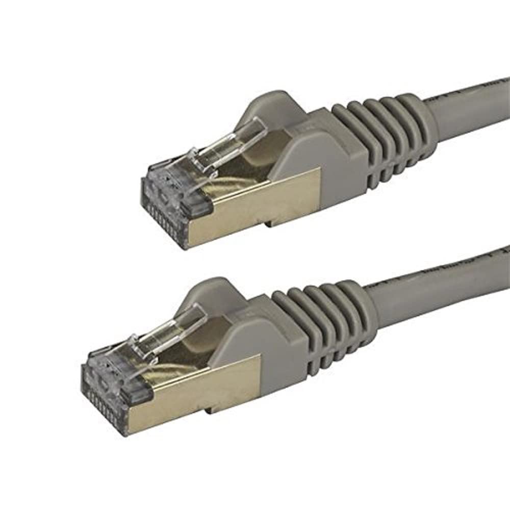 StarTech 1m CAT6a Ethernet Cable - 10 Gigabit Shielded Snagless RJ45 100W PoE Patch Cord - 10GbE STP Network Cable with Strain Relief - Grey - UL, TIA (6ASPAT1MGR)