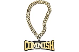 TrophySmack Fantasy Football 'Respect the Commish' Turnover Chain for Commissioner - Chrome Gold & Black Acrylic