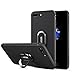 iPhone 8 Plus Silicone Case, iPhone 7 Plus Soft Case with Ring Stand for Men, WXY Flexible Thin Cover Slim Fit for Apple iPhone 8 Plus & 7 Plus 5.5'' Black