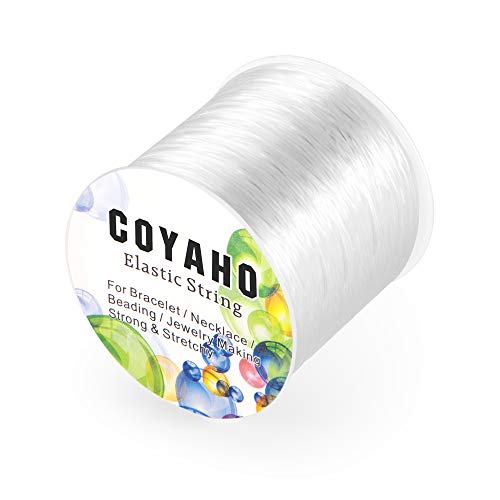 120m/393ft Stretchy String for Bracelets, 0.8mm Clear Elastic String for Bracelets, Stretchy Bracelet Cord Bead String, Stretch Cord Elastic String for Jewelry Making, Elastic Beading String, Clear