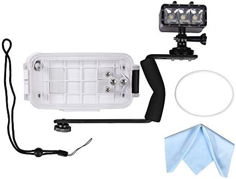 Foxpic Underwater Photo Video Waterproof Housing Case Kit for iPhone 6 plus / 6s plus, +Waterproof Diving Swimming Protective Case, Bracket for Waterproof Dimmable LED Video POV Flash Fill Night Light