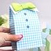 Haperlare 50 pcs My Little Man Candy Favor Boxes Boy Baby Shower Party Favor Boxes with Blue Green Bow Tie Ribbon Paper Candy Bags for Blue Green Gingham Party Decorations Supplies