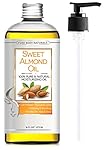 Pure Body Naturals Organic Cold Pressed Sweet Almond Oil for Hair, Skin & Nails, 16 Fl. Oz.