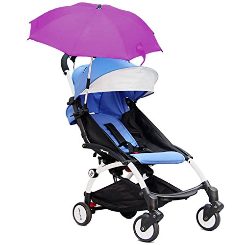 Stroller Umbrella,Migavenn Adjustable Baby Stroller Cover Parasol Shade UV Rain Protection Umbrella Parasol with Swivel Connector for Wheelchair Pushchair Accessories Purple