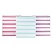 Samsill Stripes Fashion Design 3 Ring Binders, 1 Inch Round Ring - Holds 225 Sheets, Assorted Colors - Purple, Pink, Turquoise - 3 Pack