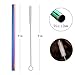 ALINK Stainless Steel Metal Boba Straws, 12mm x 9 inch Extra Wide Colored Reusable Smoothie Straws, Pack of 4 with Cleaning Brush & Carrying Case